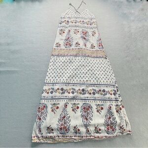 Old Navy Dress Womens XS White Floral Maxi Strappy Boho Cottagecore Beachy